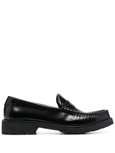 Shop Saint Laurent Loavers Shoes In Black