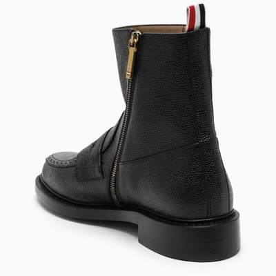 Shop Thom Browne Grained Ankle Boots In Black