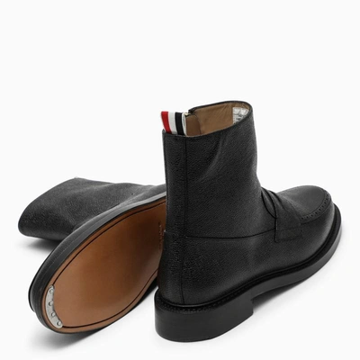 Shop Thom Browne Grained Ankle Boots In Black
