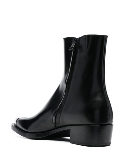 Shop Alexander Mcqueen Punk Leather Ankle Boots In Black