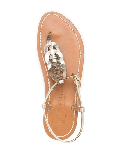 Shop Kjacques K.jacques Lemovis Leather Sandals In Golden