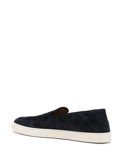 Giorgio Armani Slip-on Suede Trainers In Blue
