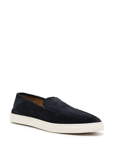 Giorgio Armani Slip-on Suede Trainers In Blue
