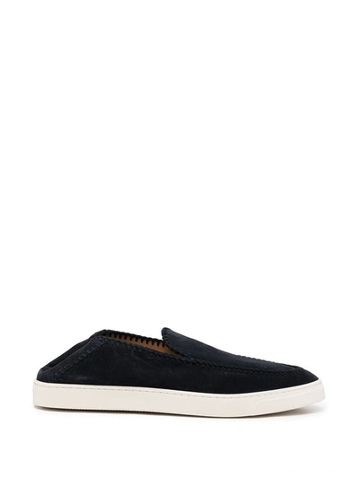 Giorgio Armani Slip-on Suede Trainers In Blue