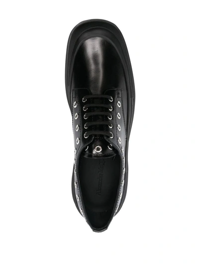 Shop Alexander Mcqueen Tread Slick Leather Brogues In Black