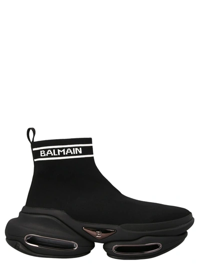Shop Balmain 'b Bold' Sneakers In White/black