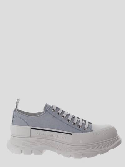 Shop Alexander Mcqueen Sneakers In <p> White And Light Blue Shoes With Round Toe