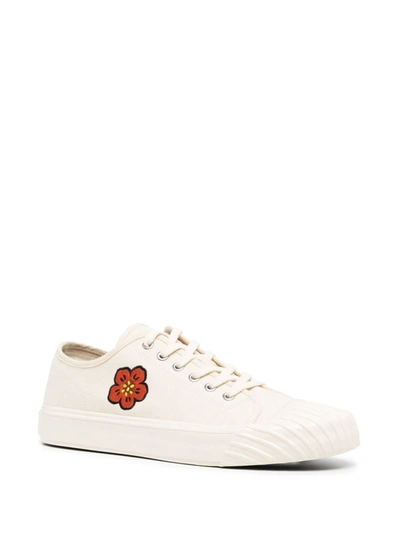 Shop Kenzo Embroidered-motif Sneakers In White