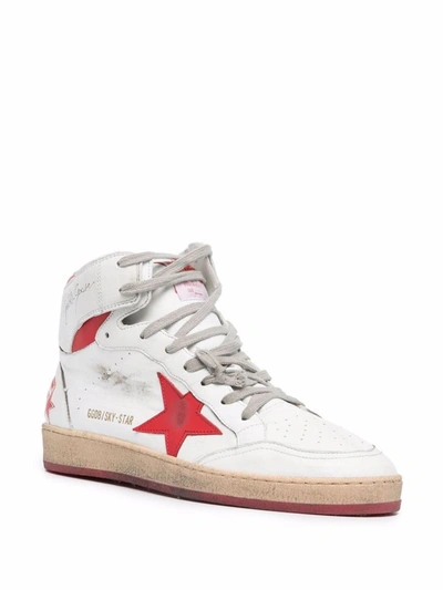 Shop Golden Goose Sneakers In White/red
