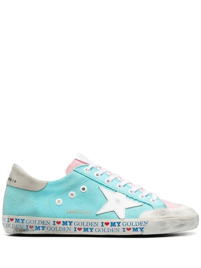 Shop Golden Goose Sneakers In Aquamarine/electric Blue/white/ice