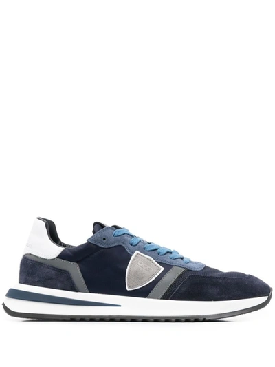 Shop Philippe Model Logo-patch Low-top Sneakers In Blue