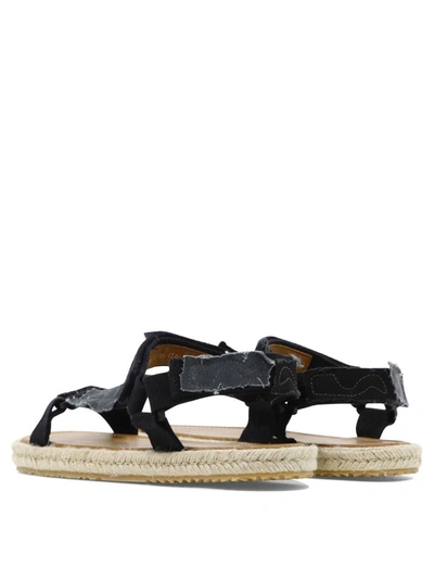 Shop Maison Margiela Patchwork Canvas Hiking Sandals In Black