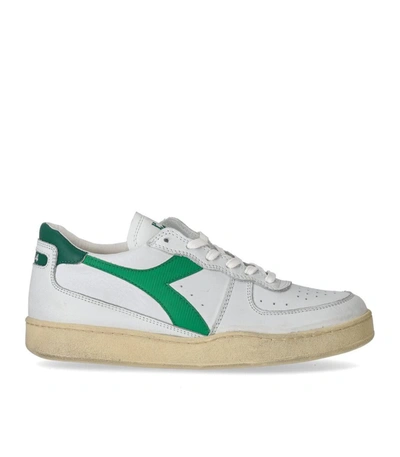Shop Diadora Heritage  Mi Basket Low Used White Green Sneaker