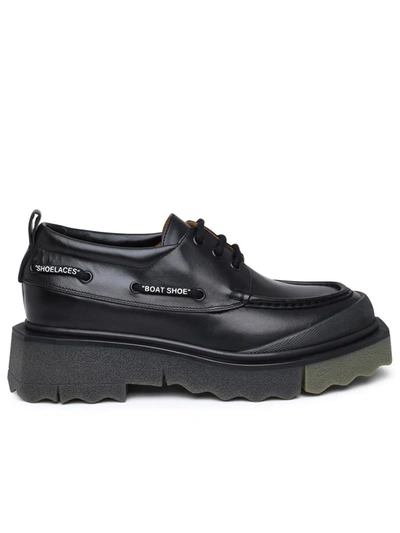 Off-white Sponge Sole Lace-up Derby Shoes In Black | ModeSens