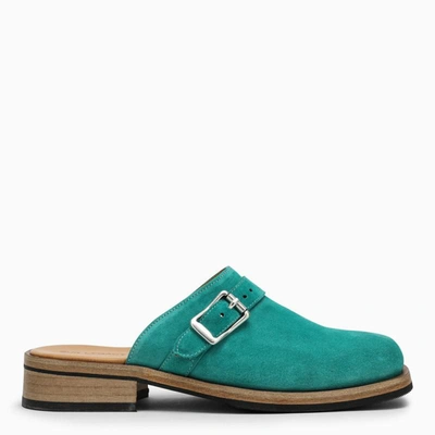 Shop Our Legacy Emerald Suede Sabot In Green