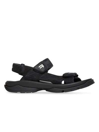 Shop Balenciaga Tourist Sandals Shoes In Black