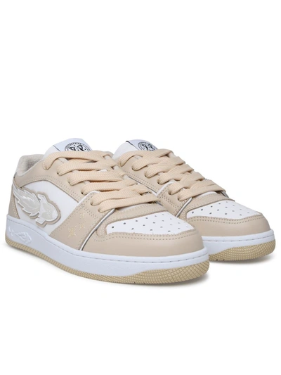 Shop Enterprise Japan Beige Leather Egg Rocket Sneakers In White