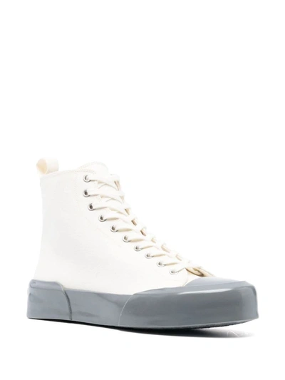 Shop Jil Sander Cotton Sneakers In White