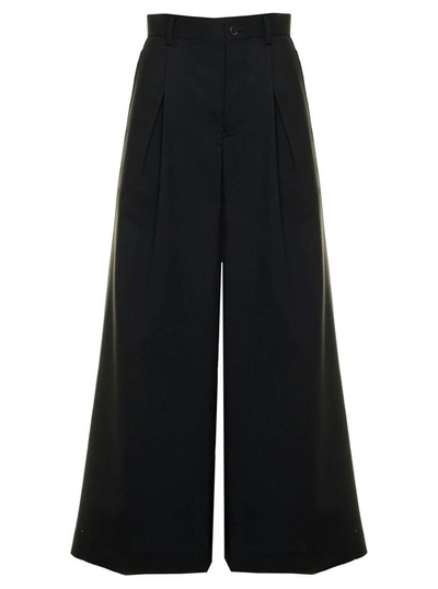 Shop Noir Kei Ninomiya Woman's Black Wool Flare Pants