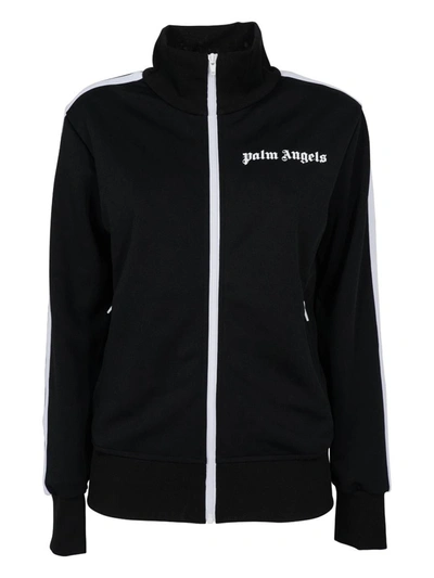 Shop Palm Angels Zip Sweatshirt Clothing In Black