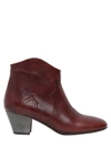 Isabel Marant Etoile 50mm Dicker Leather Ankle Boots In Bordeaux