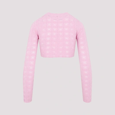 Shop Sportmax Medea Cropped Sweater In Pink &amp; Purple
