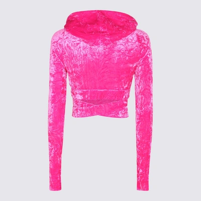 Shop Versace Glossy Pink Chenille Stretch Top