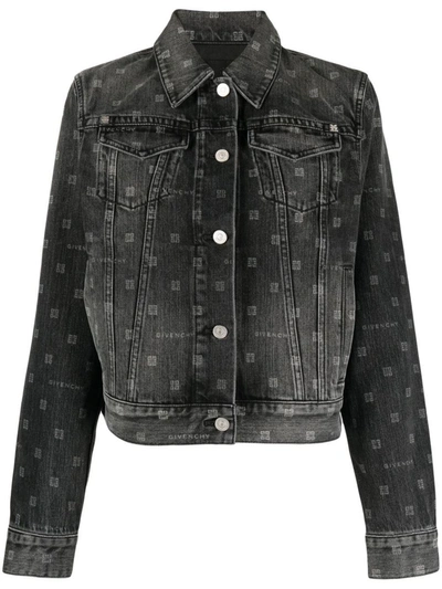 Shop Givenchy 4g Denim Jacket In Black