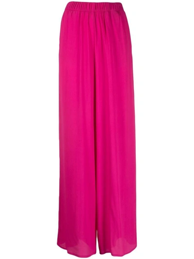Shop Federica Tosi Elasticated Wide-leg Trousers In Red
