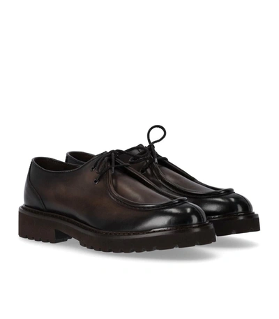 Shop Doucal's Dark Brown Derby Lace Up