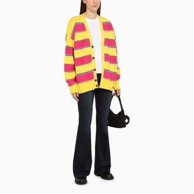 Dsquared2 Distressed Oversized Knit Cardigan In Multicolor