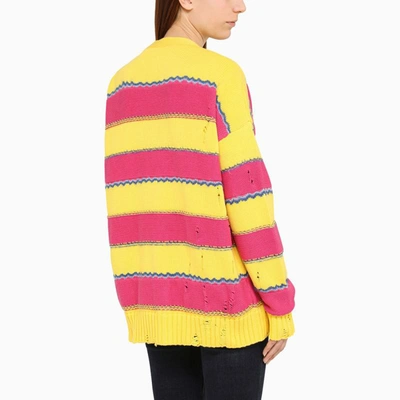 Dsquared2 Distressed Oversized Knit Cardigan In Multicolor