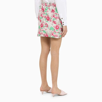 Shop Ganni Jacquard Miniskirt In Multicolor