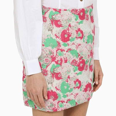Shop Ganni Jacquard Miniskirt In Multicolor