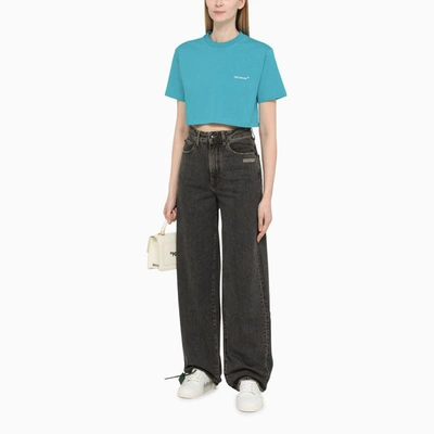 Shop Off-white ™ Cropped T-shirt In Blue