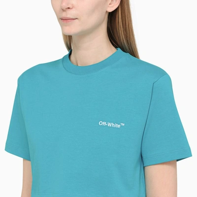 Shop Off-white ™ Cropped T-shirt In Blue