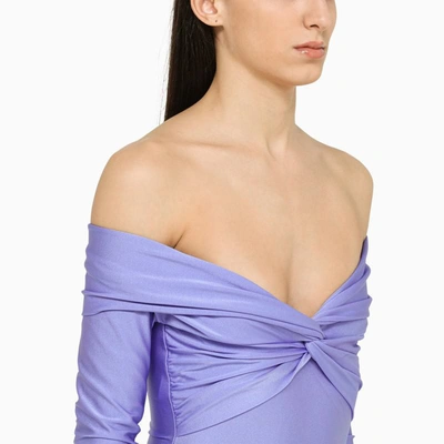 Shop The Andamane Draped Lilac Bodysuit In Purple