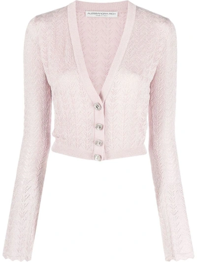 Shop Alessandra Rich Cardigan Clothing In Pink &amp; Purple