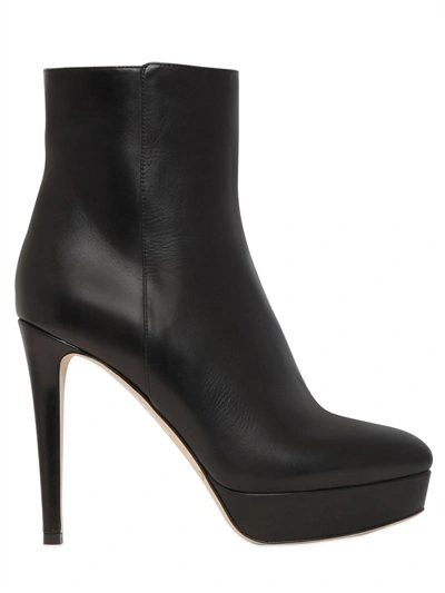 Jimmy Choo Maggie 115 Platform Leather Ankle Boots In Black
