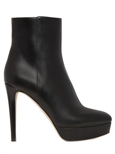 Jimmy Choo Maggie 115 Platform Leather Ankle Boots In Black Modesens