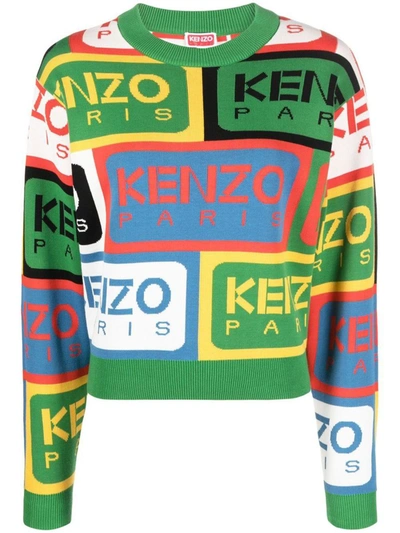 Shop Kenzo Label Cotton Jumper In Red