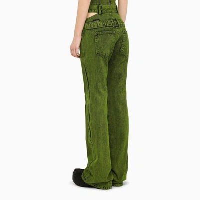 Shop Andersson Bell Denim Cut-out Jeans In Green