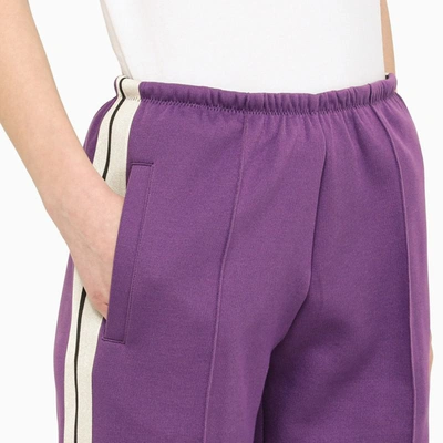 Shop Palm Angels Jogging Trousers With Bands In Purple