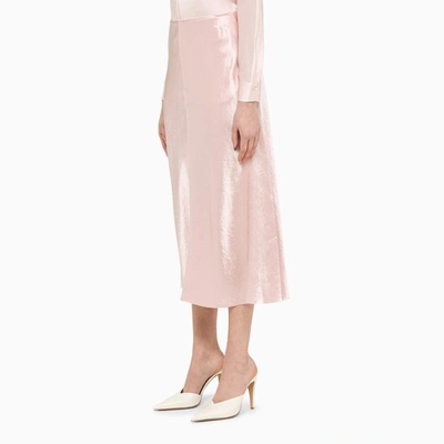 Shop Vince Satin Midi Skirt In Pink