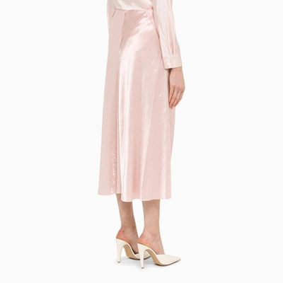 Shop Vince Satin Midi Skirt In Pink