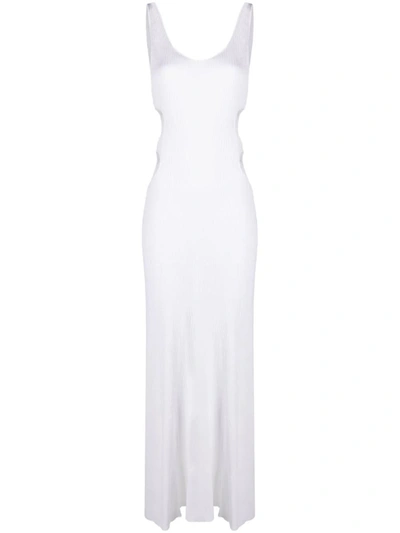 Chloé Cutout Crinkled Silk-blend Maxi Dress In White