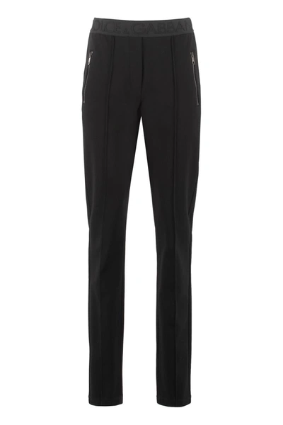 Shop Dolce & Gabbana Jersey Trousers In Black
