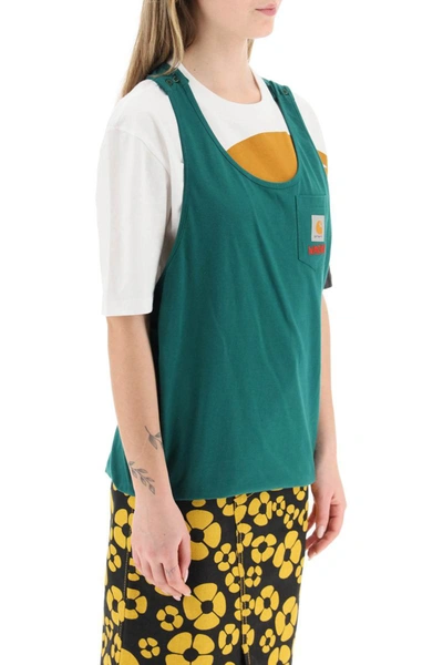 Shop Marni X Carhartt T-shirt With Sewn-in Tank Top In Multicolor