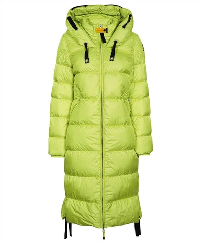 Shop Parajumpers Panda Long Hooded Down Jacket In Green