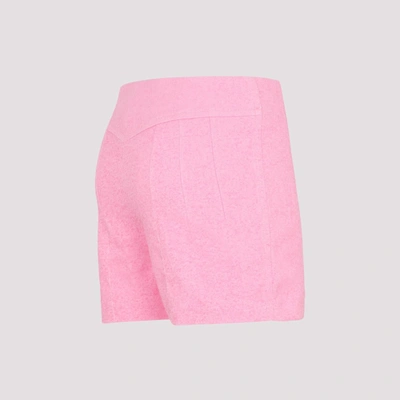 Shop Patou Zip-detail Tweed Shorts In Pink &amp; Purple